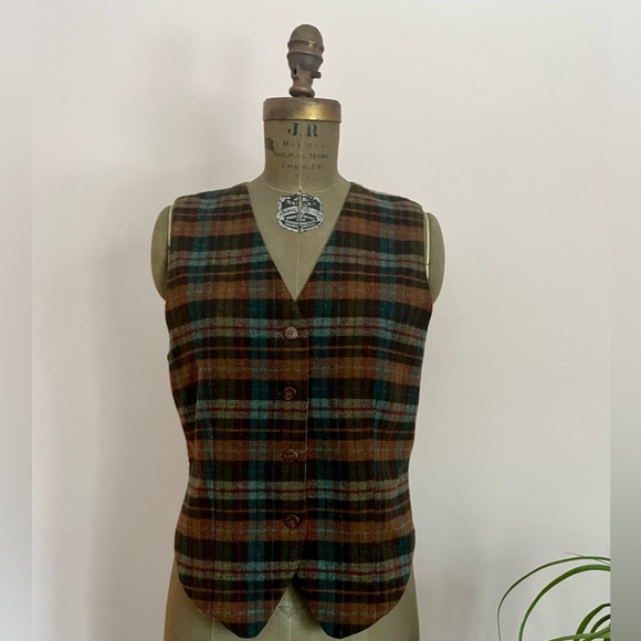 Vintage Wool Waistcoat Vest - Plaid - Picture 5 of 12
